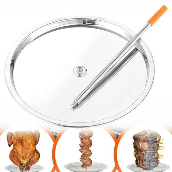 Bbq Roaster TASTAN Stainless Steel Vertical Kebab Stand - Detachable Rotisserie Roaster with Drip Tray for Chicken, Shawarma & Doner | Perfect for Bbq, Grilling & Backyard Parties, Silver