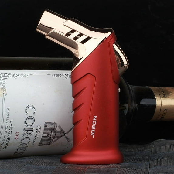 Bbsisgo Butane Torch Lighter, Windproof, Multi Functional and Multi Scenario Applications.,红色-双直冲