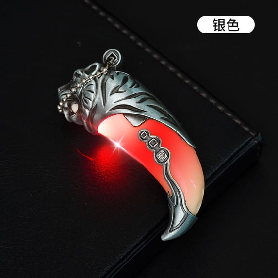 Bbsisgo Butane Torch Lighter, Windproof, Multi Functional and Multi Scenario Applications.,虎牙发光银色-单机+耗材