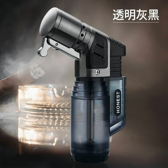 Bbsisgo Butane Torch Lighter, Windproof, Multi Functional and Multi Scenario Applications.,透明灰黑