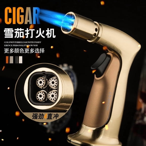 Bbsisgo Butane Torch Lighter, Windproof,  Multi Functional and Multi Scenario Applications.,黑色/磨砂黑-9.2*5.3*1.8cm