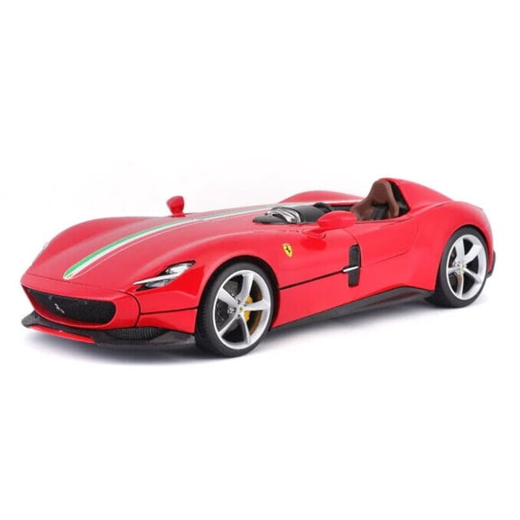 Bburago 2018 Ferrari Monza SP1 Rosso Corsa Red w/ Italian Flag Stripe 1:18