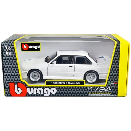 1988 BMW 3 Series M3 E30 White 1 24 Diecast Model Car by Bburago