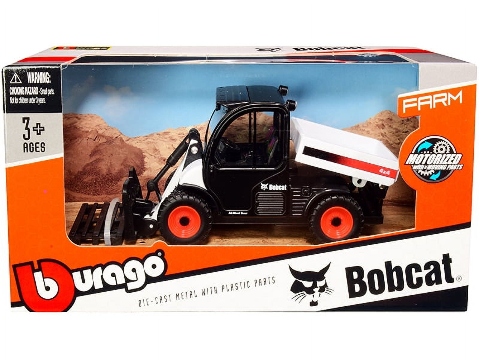 Bburago Bobcat Toolcat Car & Truck Play Vehicles, White and Black, 7 oz