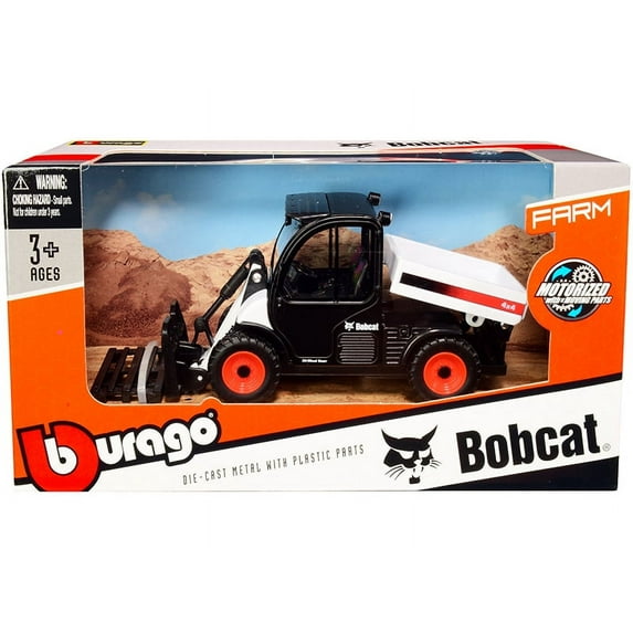 Bburago Bobcat Toolcat Car & Truck Play Vehicles, White and Black, 7 oz