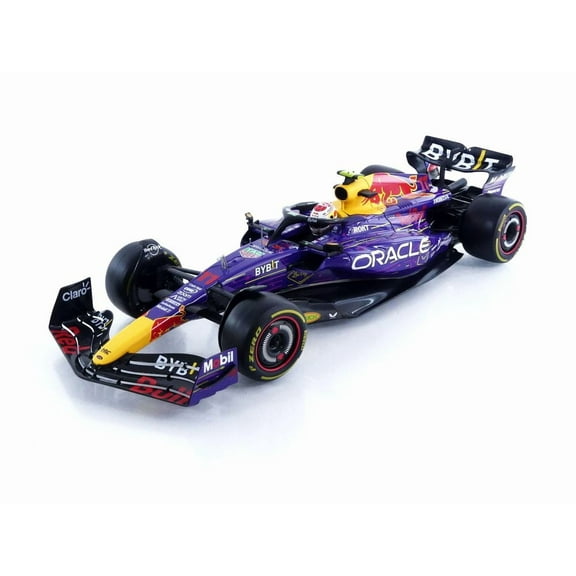 Bburago Ferrari F1 RB19 Team Oracle Red Bull Racing No 11 3rd Las Vegas GP 2023 (Perez) Purple 1:18