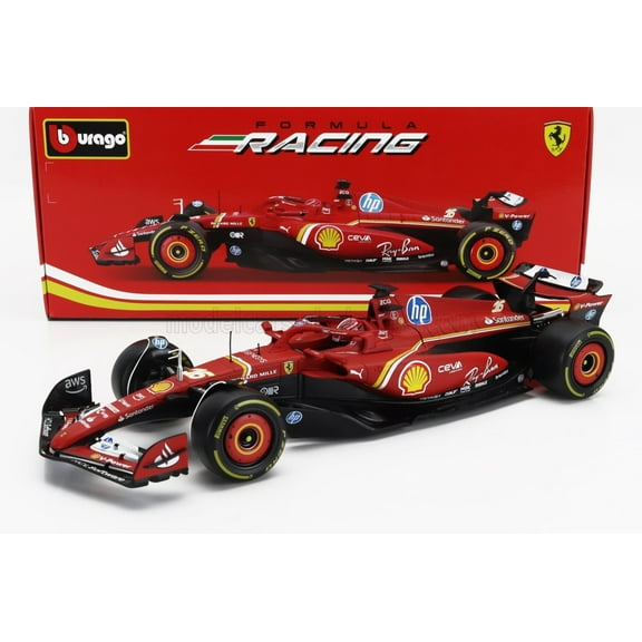 Bburago Ferrari F1 SF-24 Team Scuderia No 16 Season 2024 (LeClerc) Red 1:18