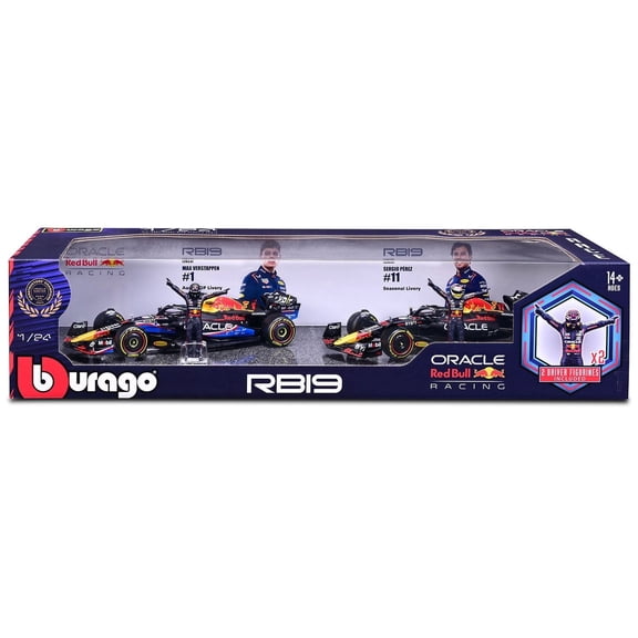 Bburago Formula One Racing 1:24 Race Cars with Driver Figures, 2 pk.