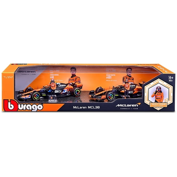 Bburago Formula One Racing 1:24 Race Cars with Driver Figures, 2 pk.
