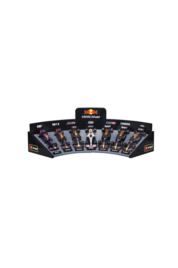 Formula Racing Red Bull1:43 Scale Diecast Race Play Cars with Display Stand 7 Pack