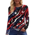thumbnail image 1 of Bbyeadc 250th Anniversary Women's Long Sleeve T-Shirtss Anniversary Freedom T-Shirt Round Neck United States Shirt Dressy Spring Shirt,Black (S), 1 of 4