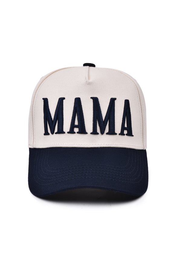 Mama Trucker Hats Women 3d Embroidered Letter Cap Two-Tone Baseball Cap Adjustable Vintage New Parents Gifts for Couples,Navy(One Size)