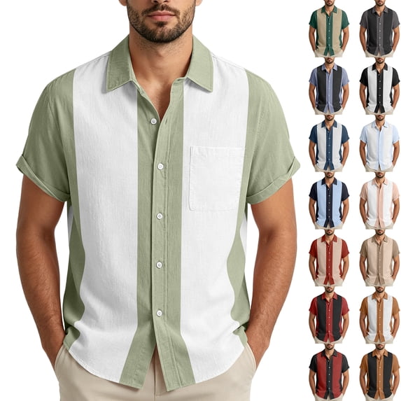 Bbyeadc Mens Short Sleeve Shirts Button Down Shirts Casual Beach Summer Shirts Wrinkle Free Vacation Shirts,Ginger(XXXXL)