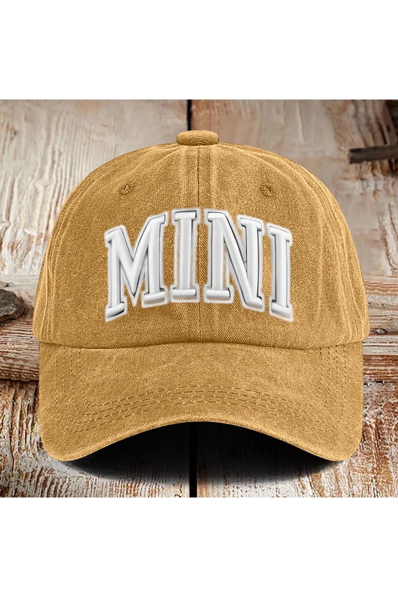 Mini Trucker Hat for Women 3d Embroidered Letter Sun Hat Two-Tone Adjustable Cap Vintage Gifts for Family Party,Ginger(One Size)