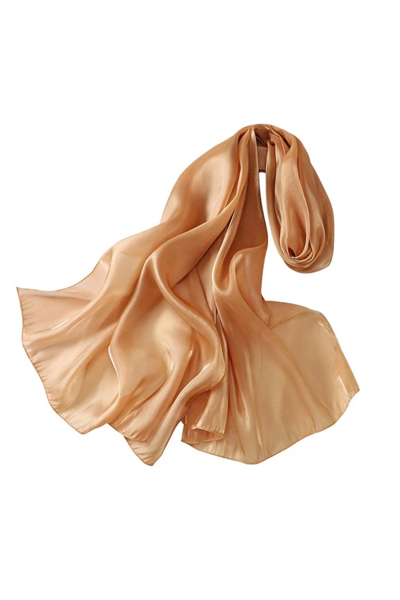 Scarfs for Women Silk Sparkling Smooth Scarf Sheer Lightweight Formal Stole for Wedding Giving Shawl Gift,Ginger(One Size)