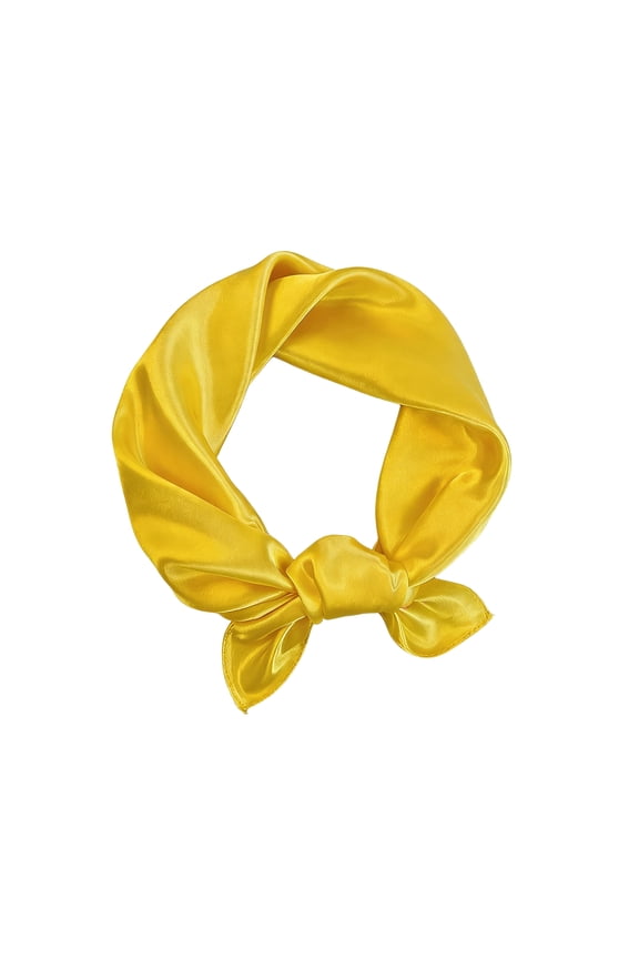 Square Scarf for Women Satin Elegant Square Scarf Breathable Silk Square Scarves for All Seasons,Yellow(One Size)