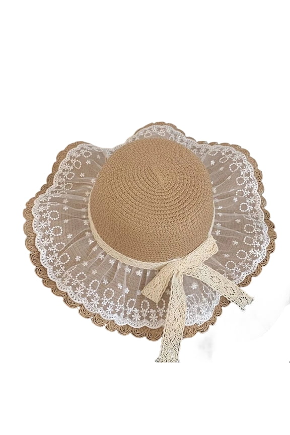 Women Breathable Summer Straw Hat Foldable UV Protection Bowknot Wide Brim Floppy Beach Sun Hats,Hot Pink (One Size)