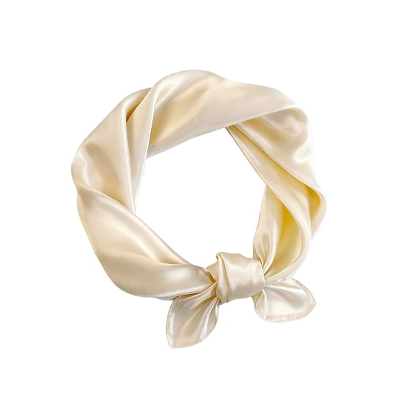 Bbyeadc Women's Neck Scarf Satin Outdoor Sports Square Scarf Lightweight Elegant Bandanas for All Seasons,Beige(One Size)