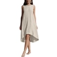 thumbnail image 1 of Bbyeadc Womens Linen Dresses Sleeveless Crew Neck Midi Dresses Loose Solid Color Swing Sundresses Summer Casual Vacation ,Beige (S), 1 of 4