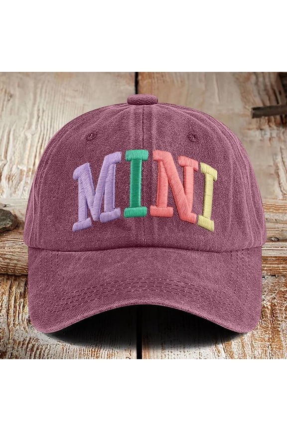 Womens Mini Trucker Hat 3d Embroidered Letter Sun Hat Two-Tone Adjustable Cap Fashion Gifts for Family Party,Wine(One Size)