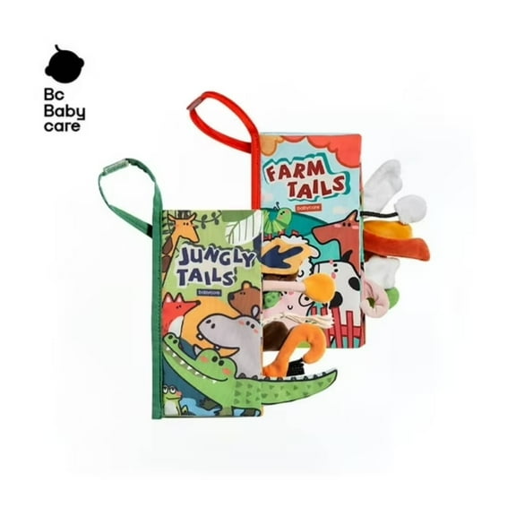 Bc Babycare Baby Books, High Contrast Baby Sensory Book, 3D Touch Feel Cloth, Early Education Toy for 6-12 Months Toddlers (2pcs)