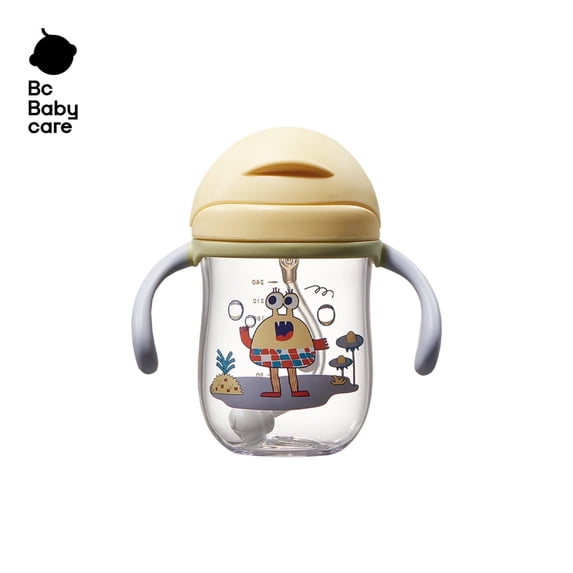 Bc Babycare Classic Tritan Sippy Cup, 8.11oz with Straw, 6 Months+ Infant and Toddler, Yellow