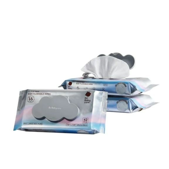 Bc Babycare Baby Wipes Flushable - Hypoallergenic for Sensitive Skin, 99% Water,Fragrance Free,126 Wipes,3 Pack