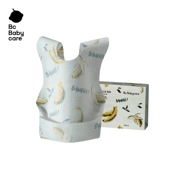 Bc Babycare Disposable Baby Bibs for Boys and Girls - Individually Packaged, Leakproof and Absorbent for Toddler Feeding, Travel Multicolor (10pcs)