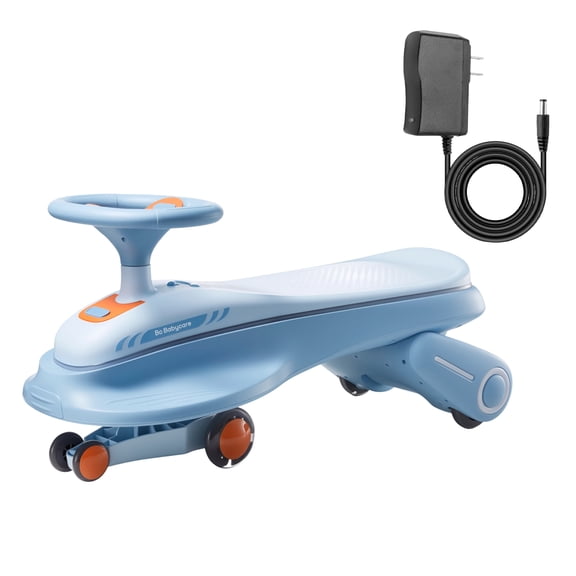 Bc Babycare Kids Electric Wiggle Car Ride-On Toy, Boys Girls Ages 3 Years and up RWD 2-Speed LED Music Ride On Car, Manual & Electric Mode, Assorted Colors, 1 Count