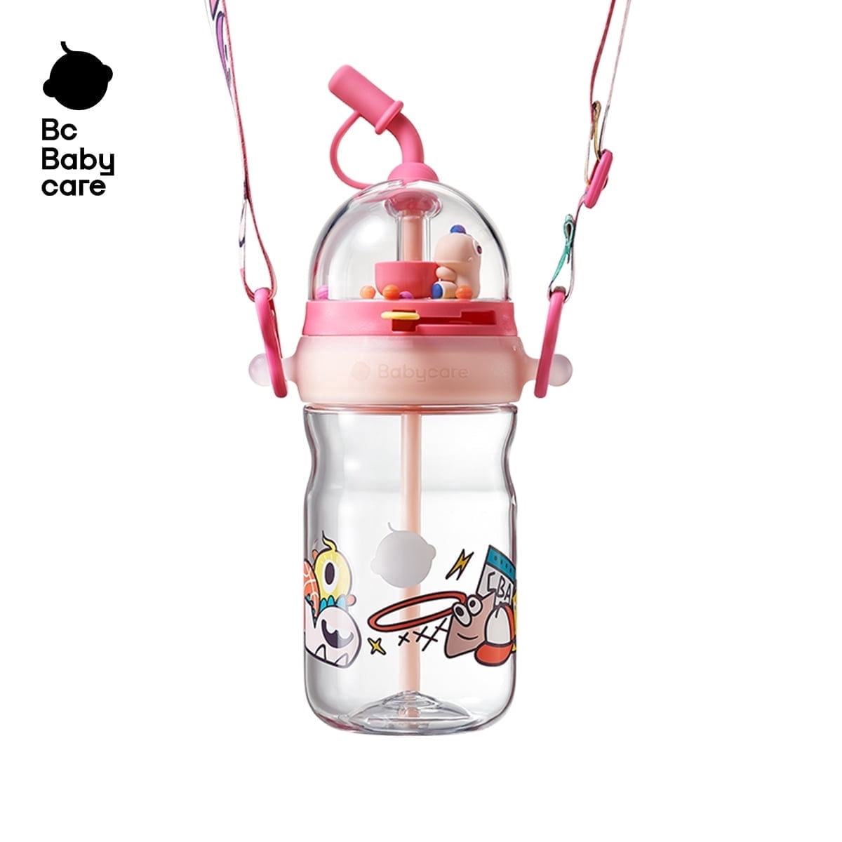 Bc Babycare T-REX Shooting Game Cup, 16.91oz with Strap, 3 Years+ Kids/Toddlers, Funny Toys, Red