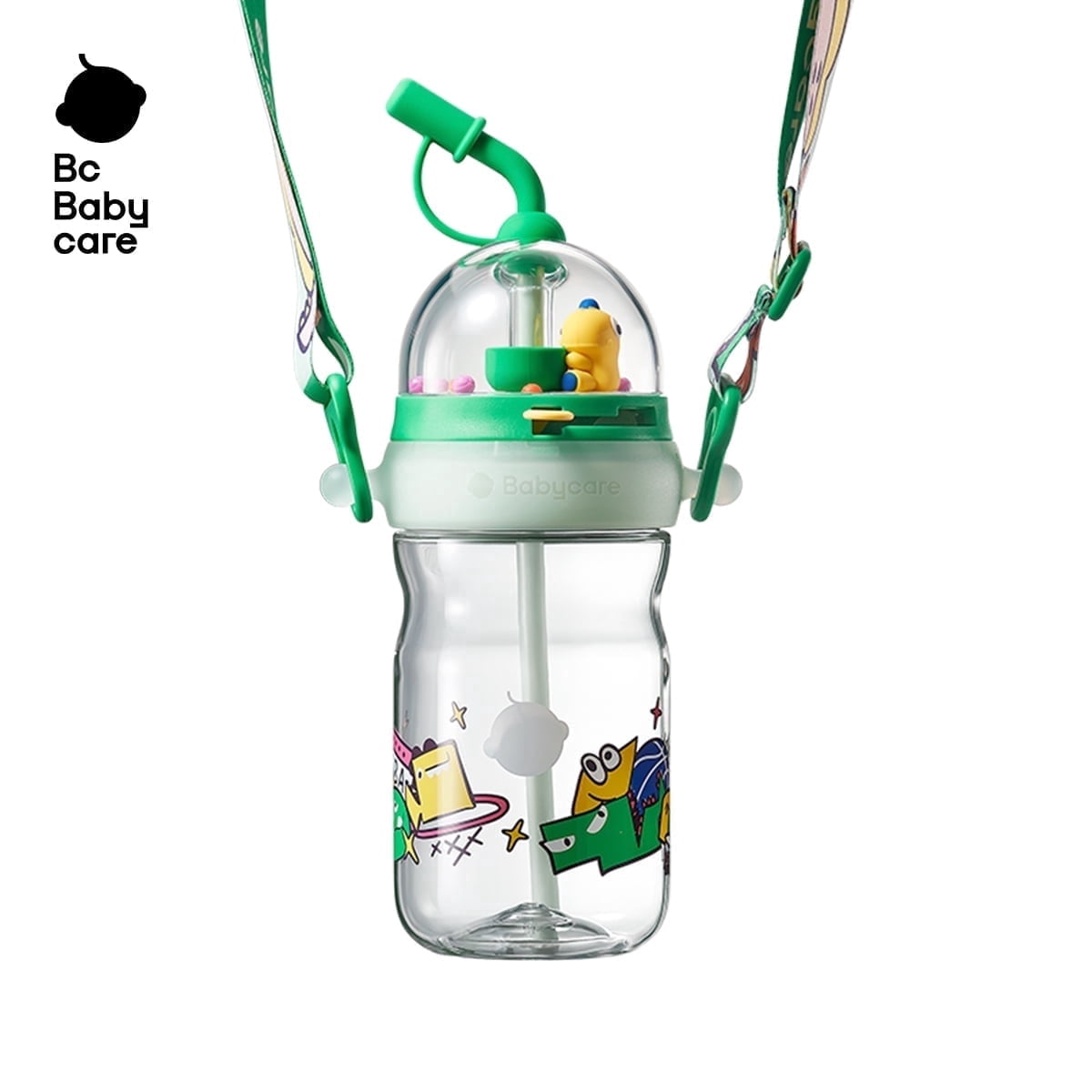 Bc Babycare T-REX Shooting Game Cup with Strap, 16.91oz, 3 Years+ Kids/Toddler, Funny Toys, Green