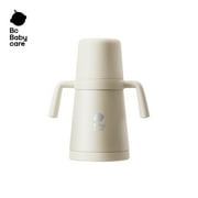 Bc Babycare Tilted Vacuum Insulated Stainless Steel Bottle, 10.14oz with Handle, 7 Months+ Infant and Toddler, Beige