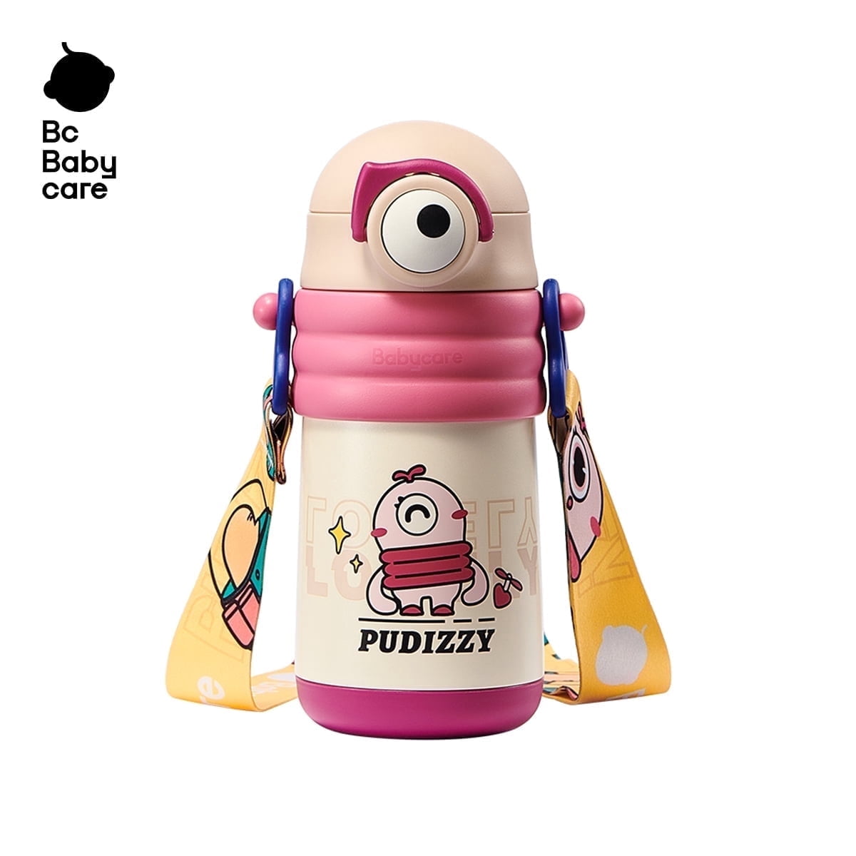 Bc Babycare Insulated Water Bottle for Kids, 15oz Stainless Steel Toddler Water Bottle with Straw, Red