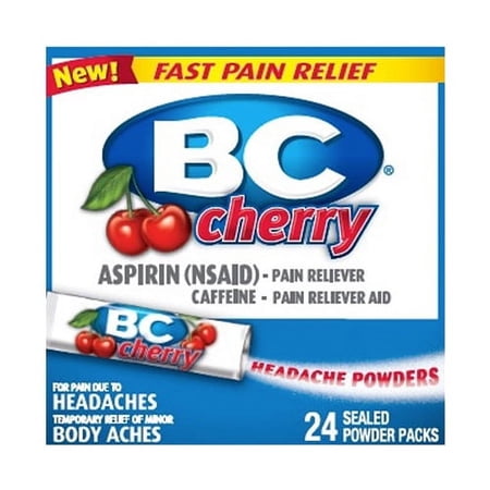 Bc Headache Powder Stick, Cherry - 24 Ea, 3 Pack