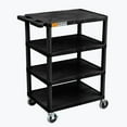 thumbnail image 1 of Bc45-B Four Flat-Shelf Structural Foam Plastic Cart - Black, 1 of 4
