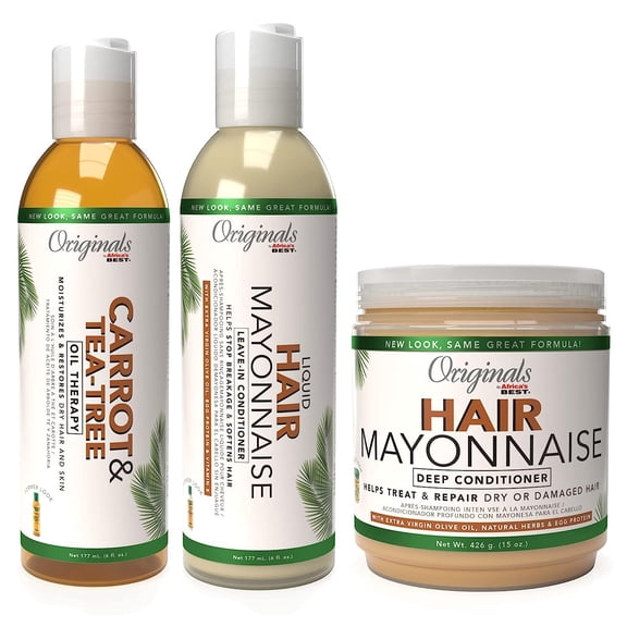 BcTlyInc Holy Grail Treatments Bundle Includes: Hair Mayonnaise, Carrot Tea Tree Oil Therapy, Olive & Shea Leave In Conditioner, Everything Needed to Bring Hair Back To Life