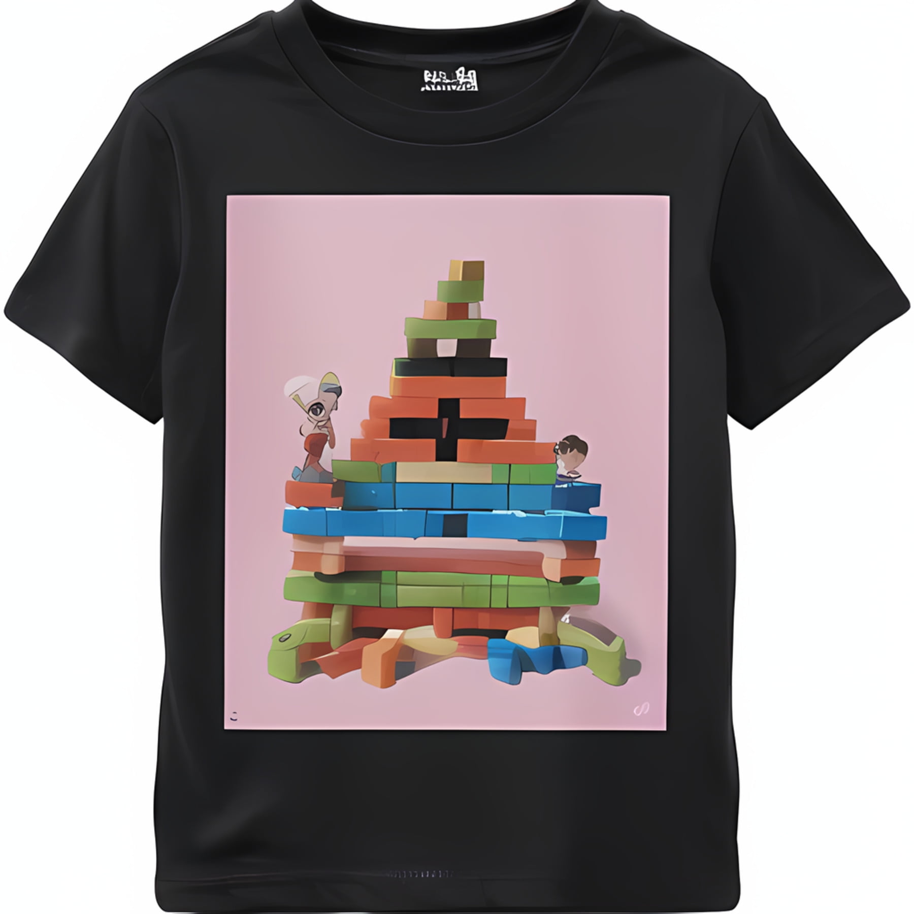 Bcaffy Black TShirt with Graphic on Pink Background Unique Holcroft