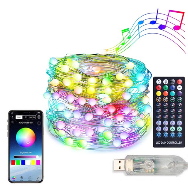Bcamelys LED Christmas Tree Light Remote Control RGB Symphony