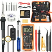 Bcamelys Soldering Iron Kit with Multimeter,60W Adjustable Temperature Electric Soldering Iron Set