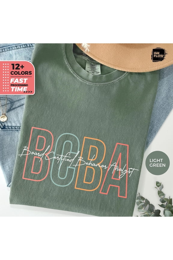 Bcba Boho T Shirt Board Certified Behavior Analyst Shirt Professional Vintage Gift Bcba Retro Tshirt Analyst All Size S-3XL