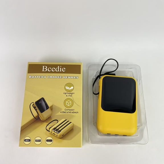 Bcedie Battery charge devices,Portable Charger with Built in Fast Charging Cables,20000mAh Power Bank PD 18W QC 3.0 Quick Charge USB