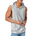 thumbnail image 1 of Bcfgryg 2025 Summer Men's Hooded Exercise Fitness Training Zipper Cardigan Sleeveless Vest Vest for Men, 1 of 5
