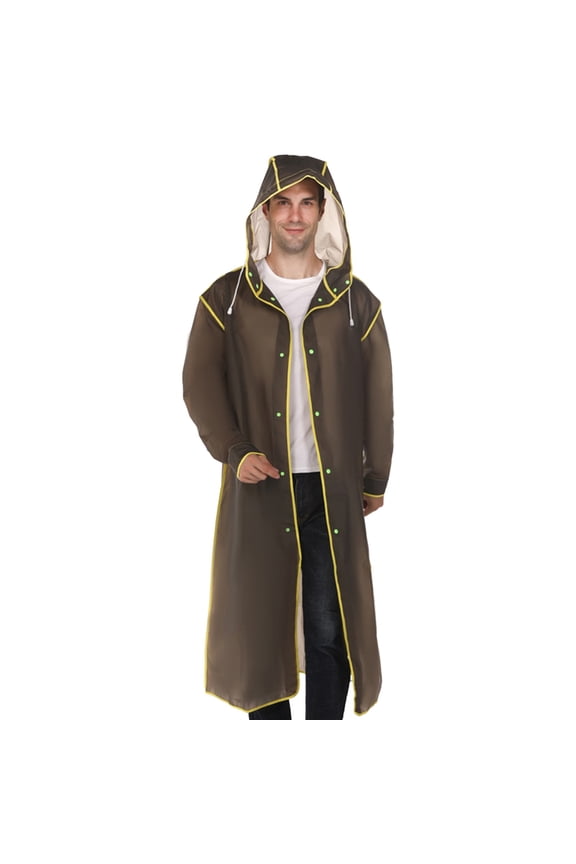 Adult Wrapped Raincoat Mens And Womens Protective Jacket Fashion Mountaineering Fishing Transparent Thickened Poncho Casual Hooded Jackets For Men