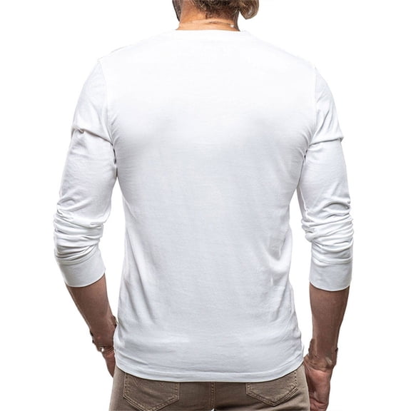 Bcfgryg Autumn And Winter Men's Henley Shirt Long Sleeve Casual Lightweight Button Cotton Basic T Shirt Raglan Sleeve Big and Tall Men's Shirts