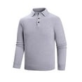thumbnail image 1 of Bcfgryg Autumn And Winter Men's Solid Color Slim Lapel Casual Bottoming Sweater Cardigans For Men Gray M, 1 of 3