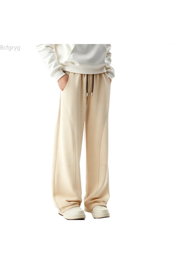 Casual Athletic Jogger Pants With Angled Pockets Modern Tapered Sweatpants For Everyday Comfort And Streetwear Style Men’s Casual Pants Beige M