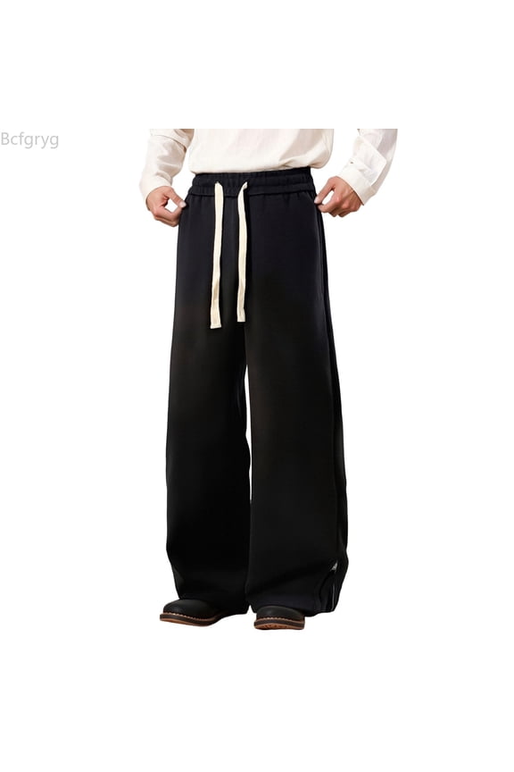 Casual Jogger Pants With Zipper Ankle Cuffs Flexible Comfort Fit Trousers For Daily Wear And Outdoor Activities Men’s Casual Pants Black XL