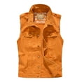 thumbnail image 1 of Bcfgryg Denim Vest Men Lapel Sleeveless Slim Fit Retro Ripped Casual Jean Vest Vest for Men, 1 of 5