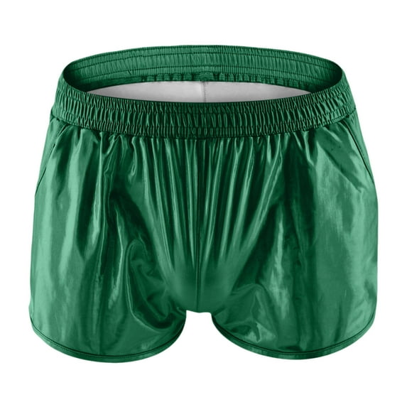 Bcfgryg Fashion Men's Shorts Summer Shiny Material Loose Comfortable Solid Color Casual Popular Shorts Cargo Shorts Men Green XXL