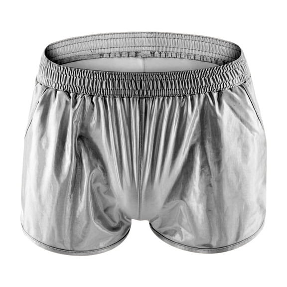 Bcfgryg Fashion Men's Shorts Summer Shiny Material Loose Comfortable Solid Color Casual Popular Shorts Cargo Shorts Men Grey XXXXL